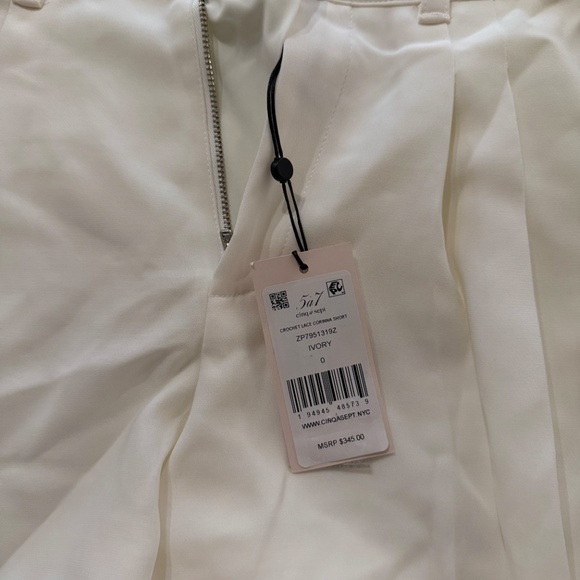 Cinq a Sept Corinna Crochet Lace Panel Shorts In Ivory Size 0 NWT MSRP $345 - Picture 7 of 8